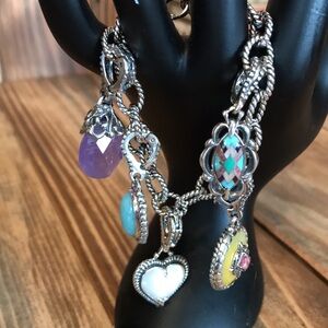 Carolyn Pollack Relios Sterling Silver Charm Bracelet